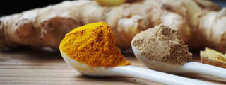 Spoonful of ground turmeric