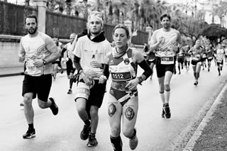 marathon running in monochrome marathon running in monochrome