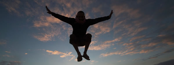 Healthy person jumping