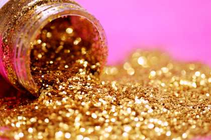 gold glitter with jar