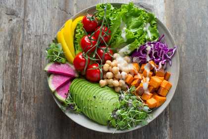 A plate of vegan food