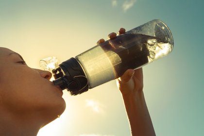 Lady drinking water