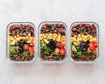 three salads prepared for the week