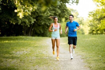 Couple running