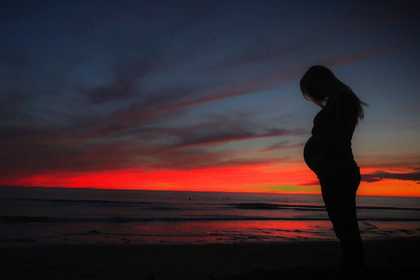 Baby bump at sunset