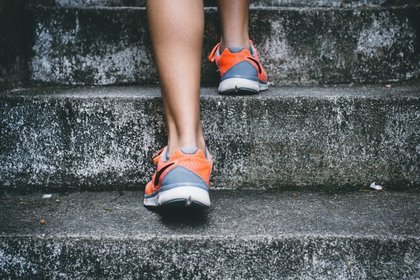 Trainers on stairs