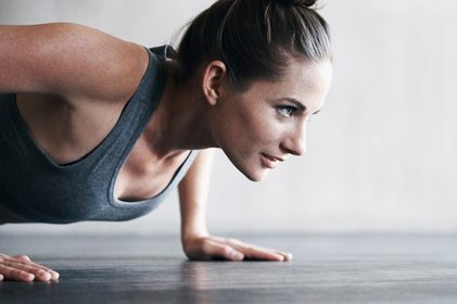 Woman doing press ups