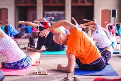 A yoga class for exercise