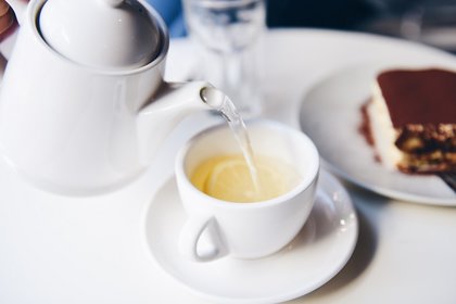 Tea being poured from pot