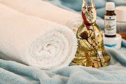 Massage table in a spa