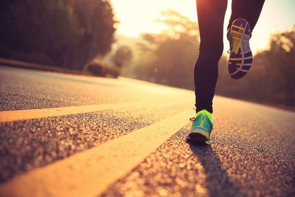 Person running on the road