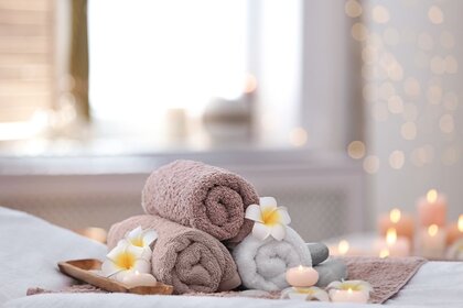 Towels on massage bed