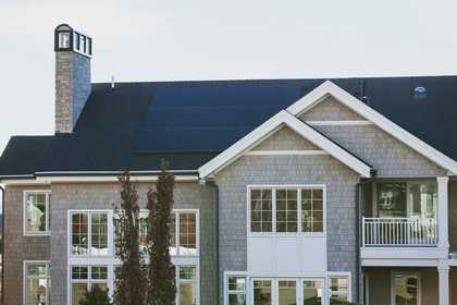 A house with solar panels
