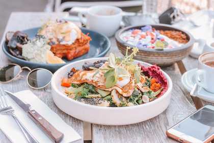 Three bowls of health food